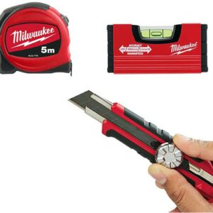KIT FLEXO SLIM 5MT + CUTTER 18MM + NIVEL DE BOLSILLO REF,4932471129 MILWAUKEE