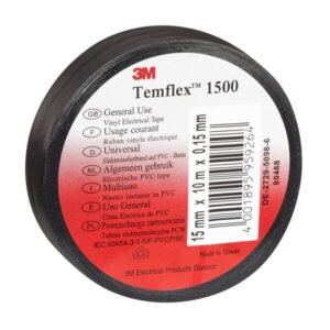 CINTA AISLANTE 25MMX25MT NEGRA 1500NE25S REF,7000106701 3M