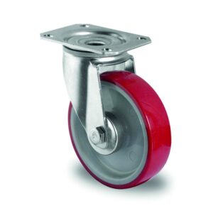 RUEDA BASIC N2U6 R1W PU ROJO 100 GIRATORIA 20C0031 CASCOO