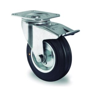 RUEDA BASIC SWS4 R0N GOMA NEGRA 125 GIRATORIA FRENO 20C0130 CASCOO