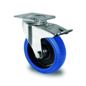 RUEDA BASIC R4F1 R0N GOMA AZUL 125 GIRATORIA FRENO 20C0059 CASCOO