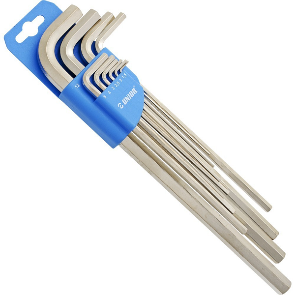 204744-3838909085340-220-3SLPH-JUEGO-DE-LLAVES-ALLEN-ESF-RICAS-LARGAS-EN-COLGADOR-DE-PL-STICO-1-5-1 Juego de llaves Allen esféricas largas 1.5-10 608534 en colgador de plástico UNIOR - Imagen 1