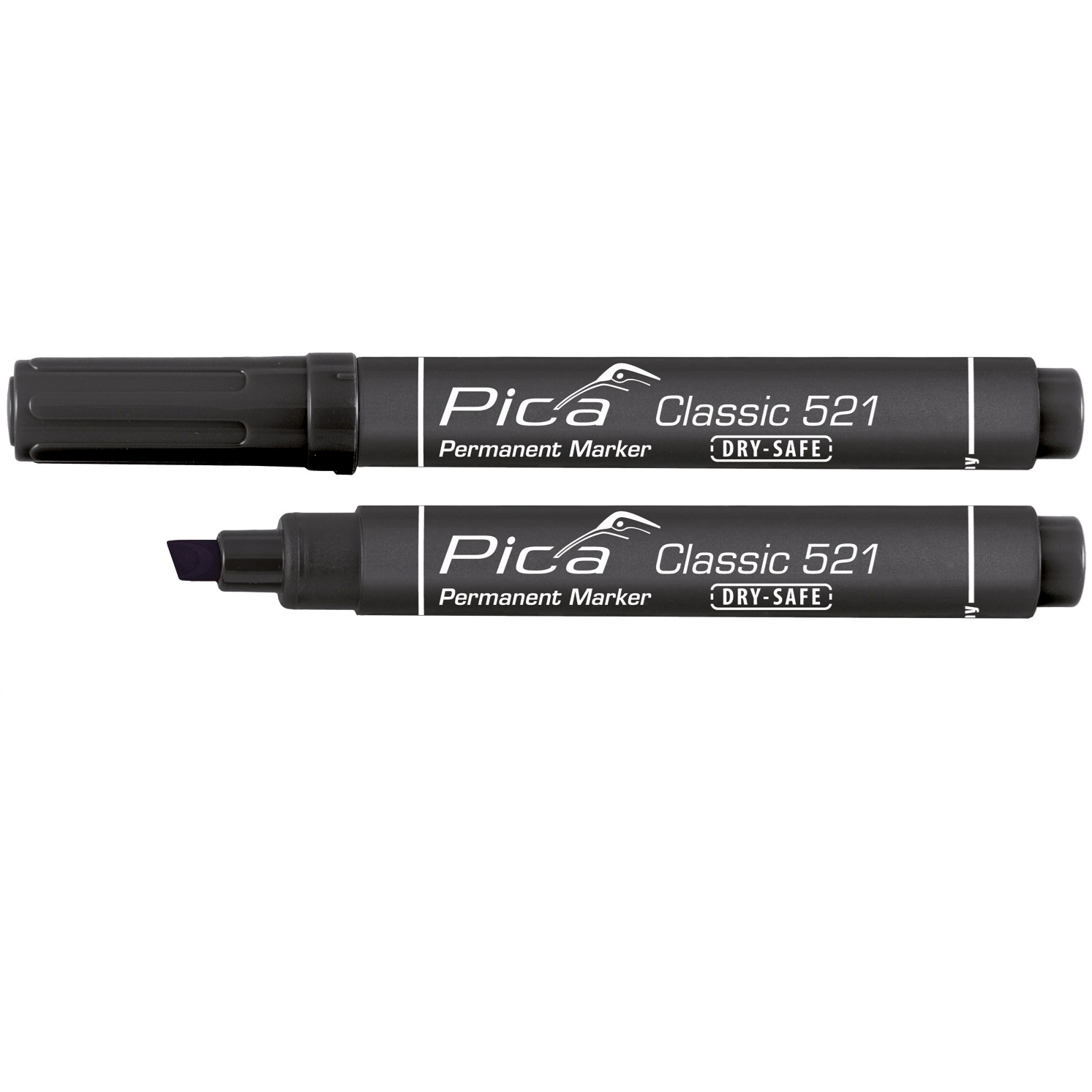 Marcador permanente tipo cincel negro 521/46 PICA - Imagen 1